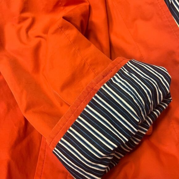 Liz Claiborne orange rain jacket with snap closures Sz S - Picture 4 of 8